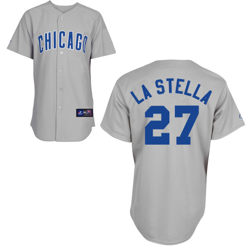 Tommy La Stella #27 Youth Baseball Jersey-Chicago Cubs Authentic Road Gray MLB Jersey
